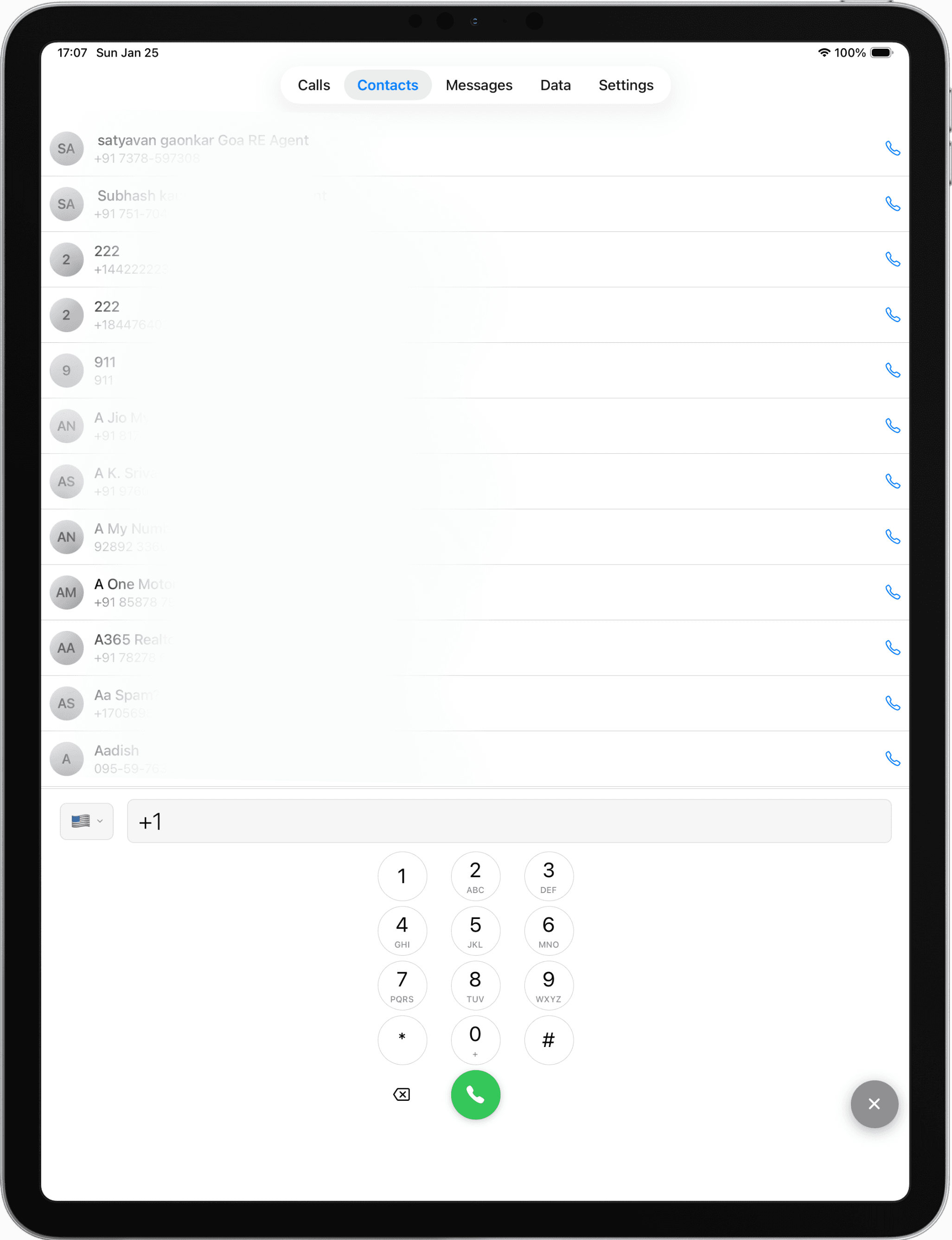 DialAnyone on iPad